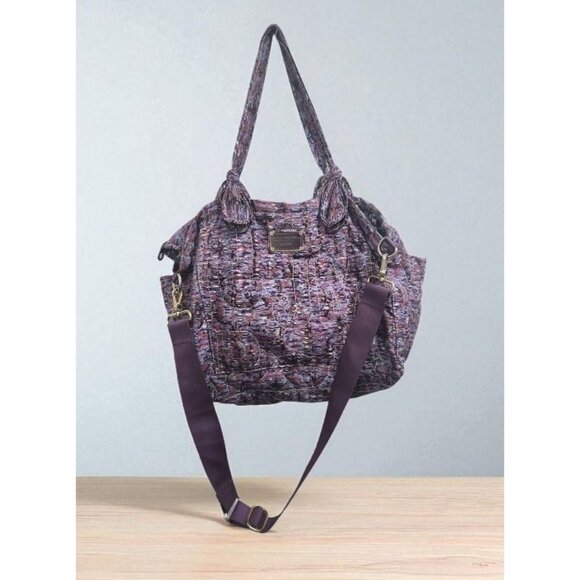 Marc By Marc Jacobs Shoulder Handbag Purple Abstract Print Crossbody Tote - Picture 1 of 16